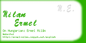 milan ermel business card